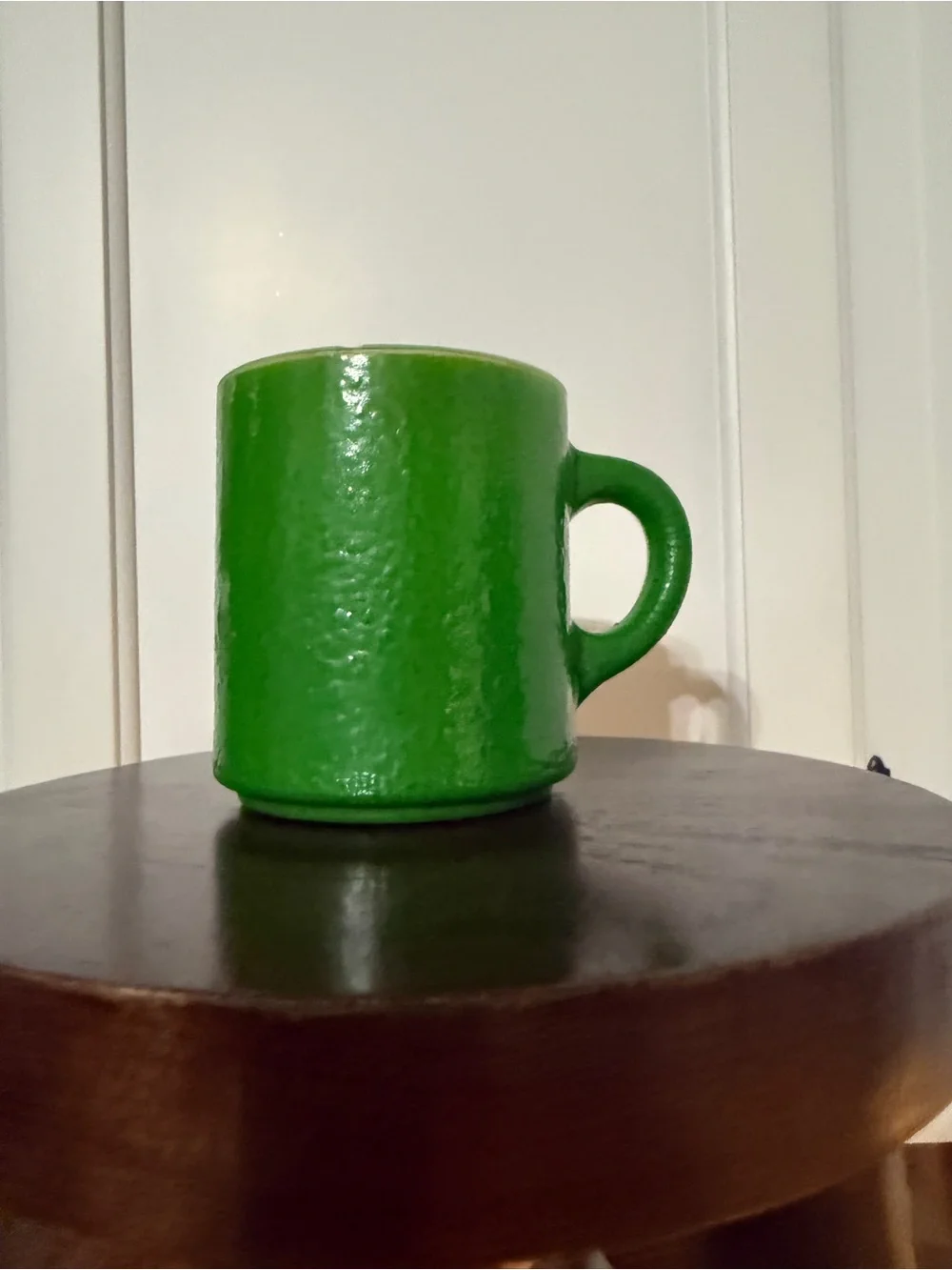 Vintage 1960s Green Textured Ceramic Coffee Mug